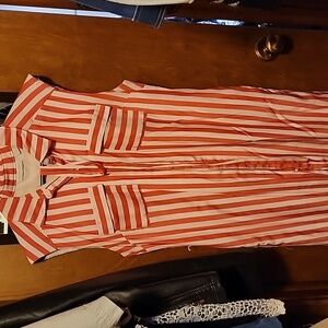 New York & Company Women's Shirt Dress Size small  Striped Belted Pockets